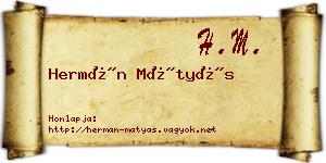 Hermán Mátyás névjegykártya