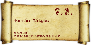 Hermán Mátyás névjegykártya